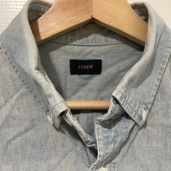 J Crew Faded Jean Button Up Short Sleeve - Medium - $30 - Picture 6 of 9